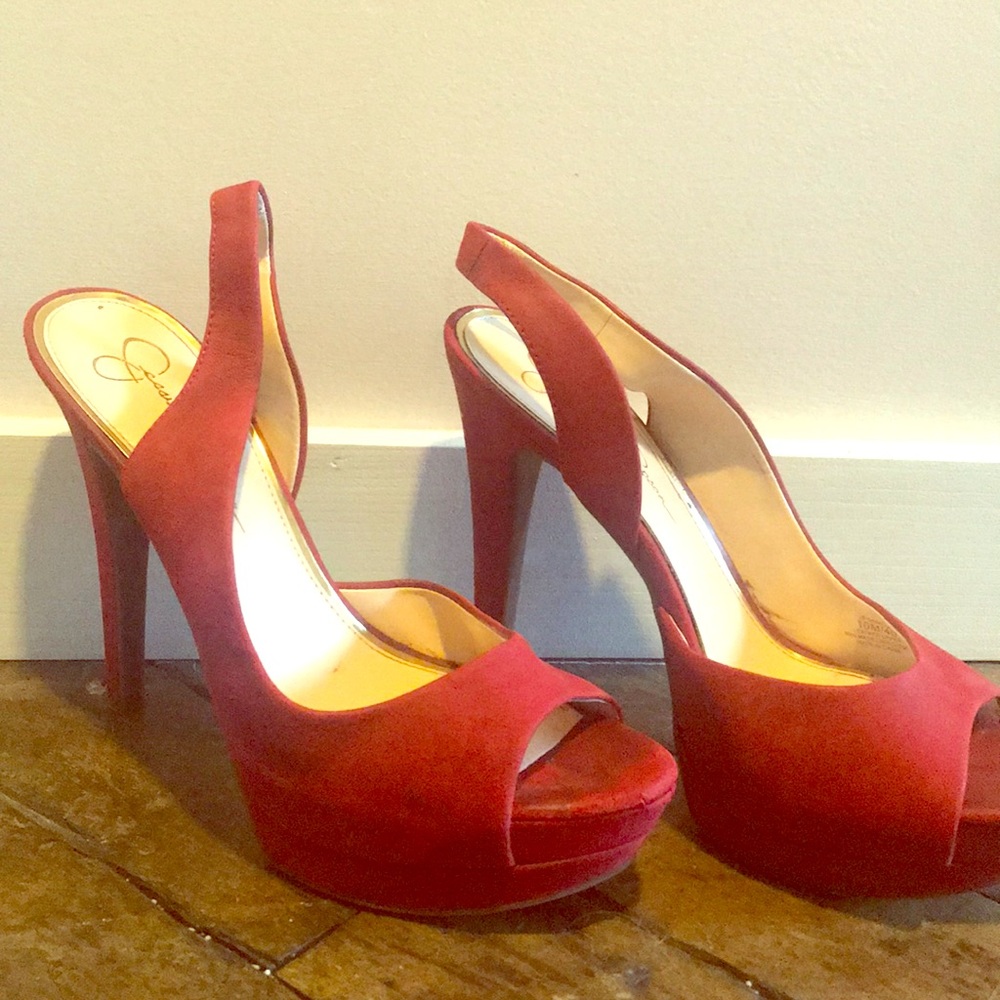 6” Jessica Simpson open toe platform heels